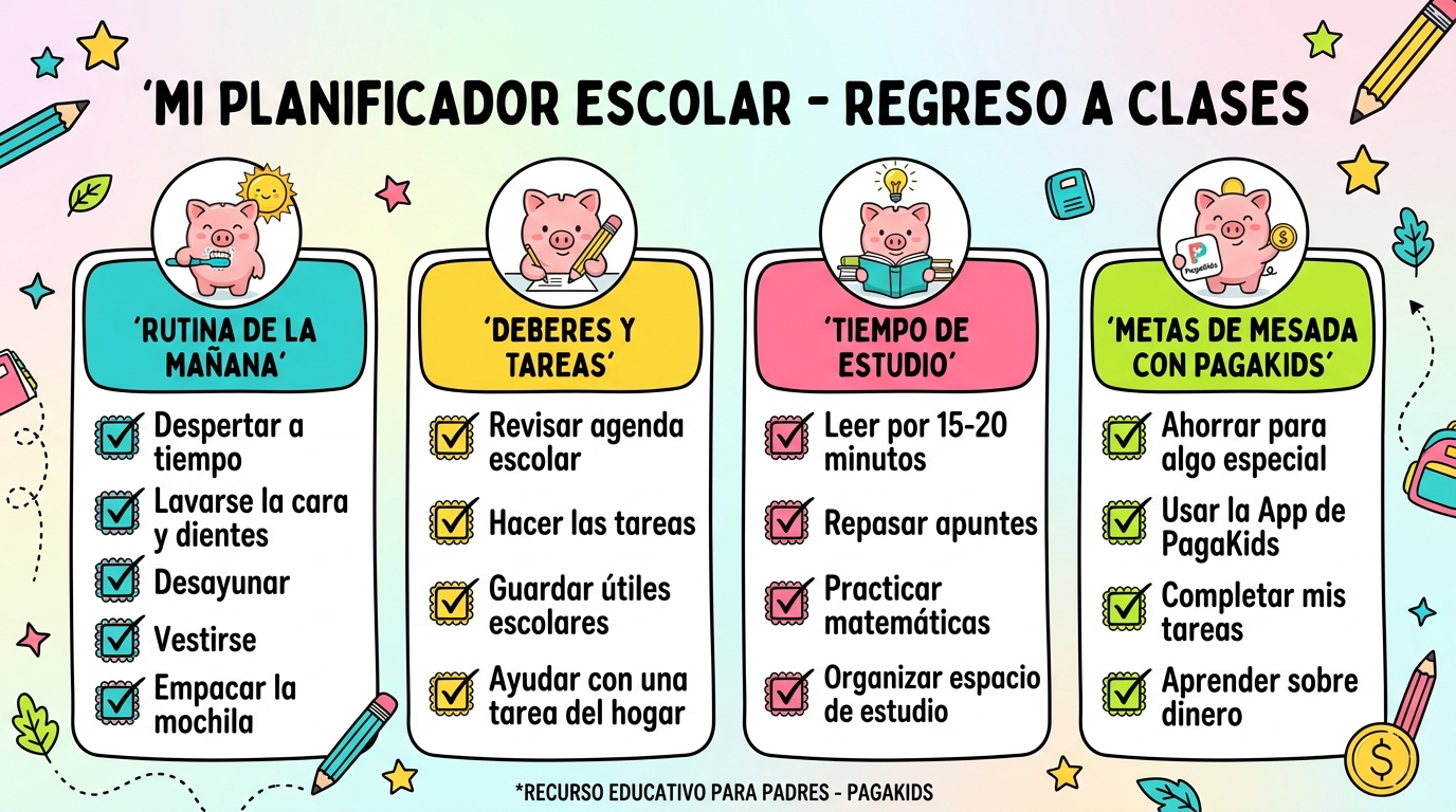 Planificador Imprimible Regreso a Clases PagaKids