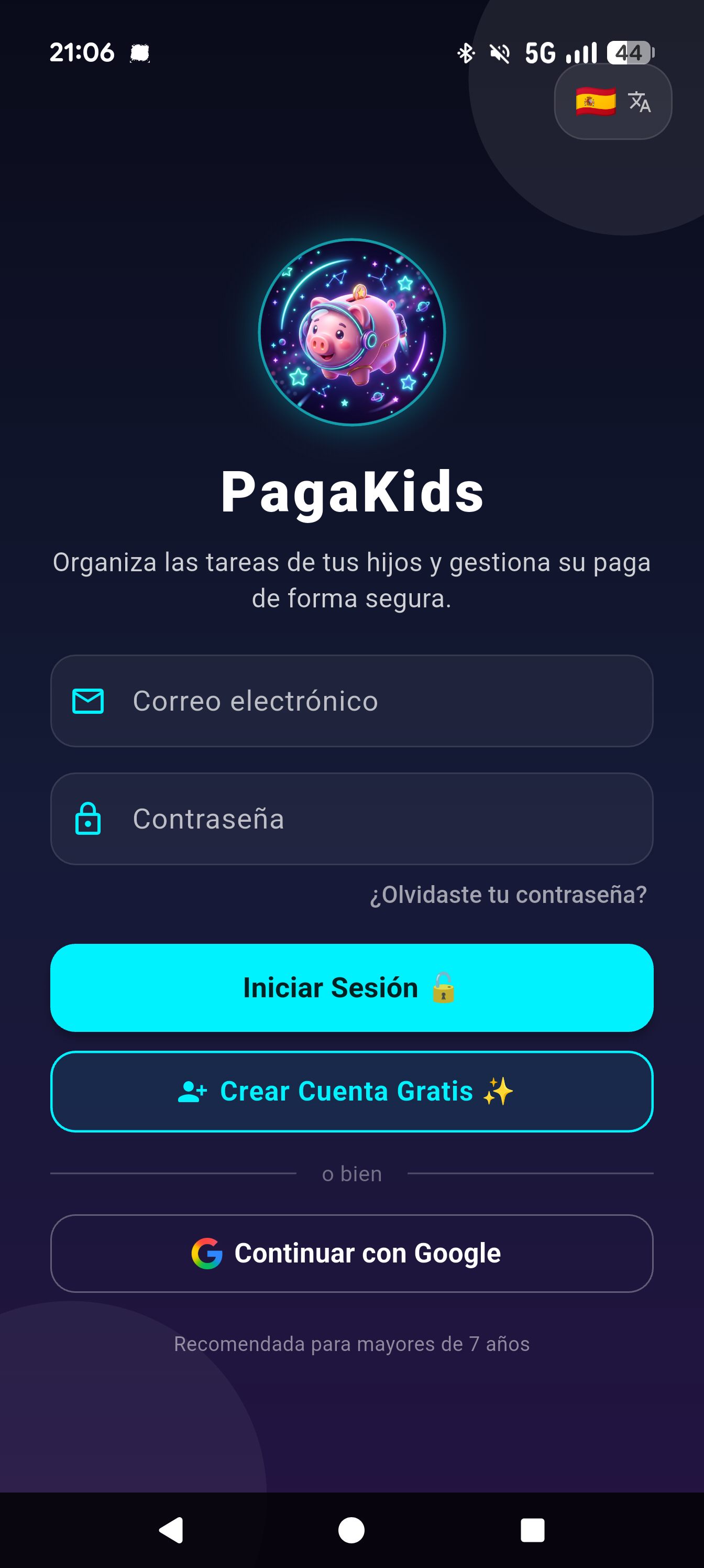 PagaKids App Interface (latam)